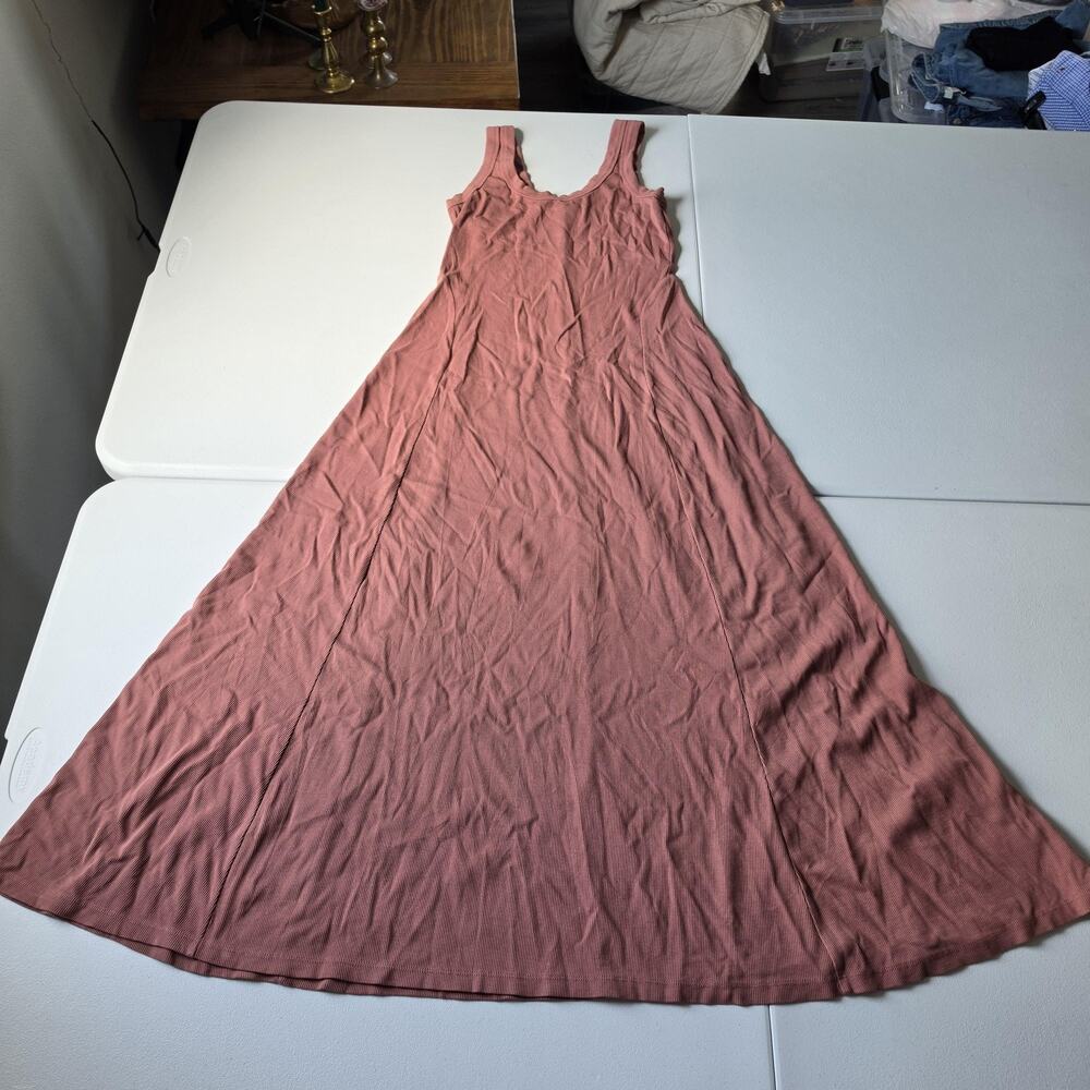 Marine Layer Dress Womens S Pink Ribbed Tank Maxi Scoop Neck Casual Summer